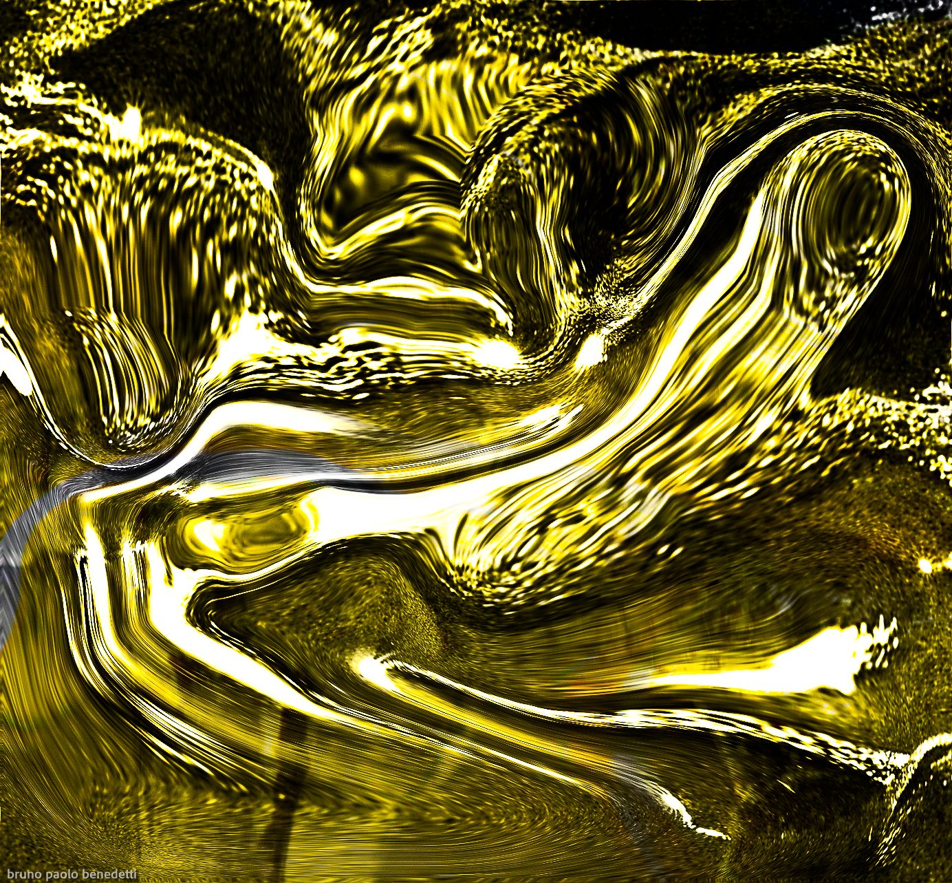 reflections of light on dynamic fluid background of dominant olive color give a sense of calm and positivity