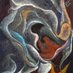 Abyss abstract painting, made by Barbara Stamegna